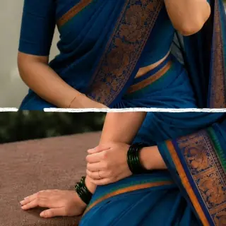 Deep Blue Chettinad Cotton Saree