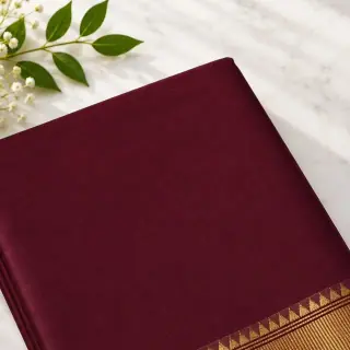 Rich Maroon Chettinad Cotton — Classic Zari Border