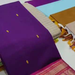 Violet Putta Pure Cotton Saree
